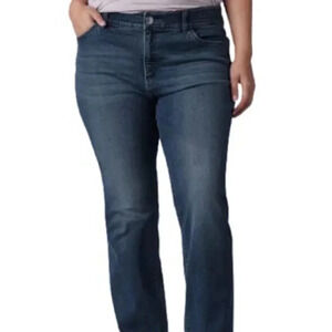 JCP Women's Super Soft Premium Denim Curvy Bootcut Jeans Blue Size 33/16